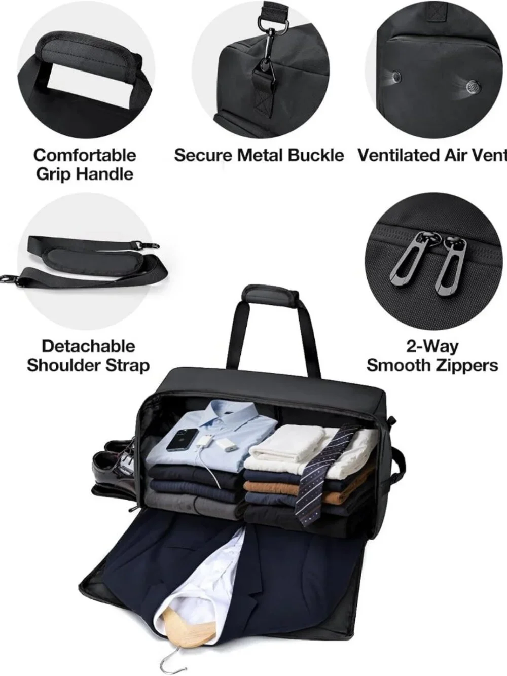 3-in-1 Convertible Duffle Bag for Travel | Lightweight Carry-On with Shoe